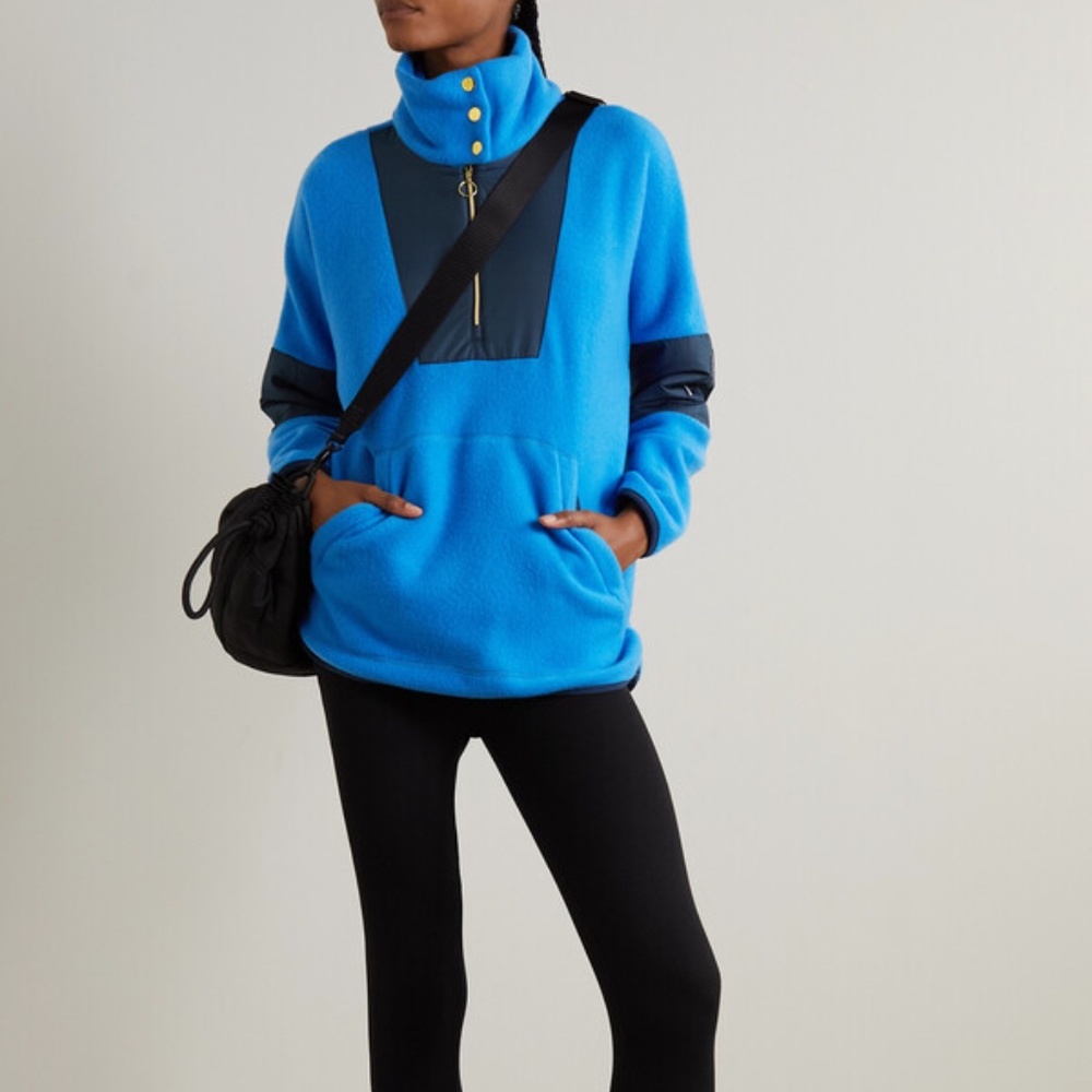 WE NORWEGIANS Faerder Shell-trimmed Merino Wool-blend Sweater - Blue, Medium